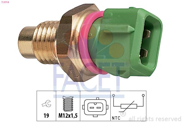 FACET 7.3114 Sensor, coolant temperature
