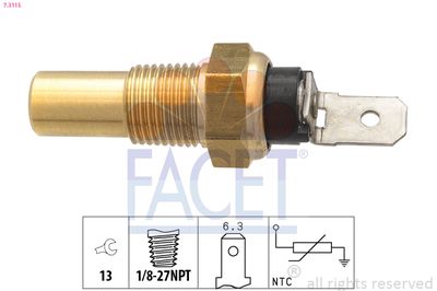 Sensor, coolant temperature FACET 7.3115