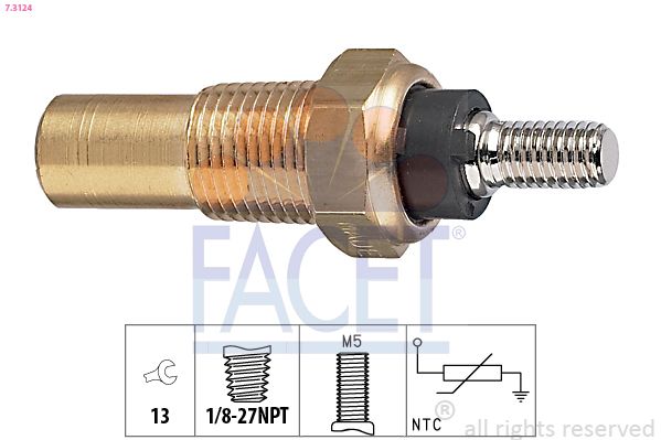 FACET 7.3124 Sensor, coolant temperature