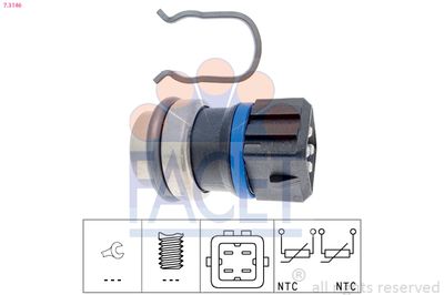 Sensor, coolant temperature FACET 7.3146