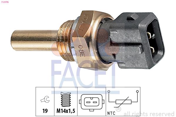 FACET 7.3176 Sensor, coolant temperature