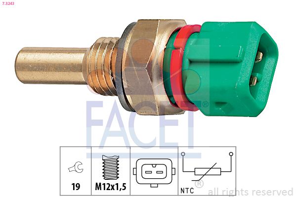 FACET 7.3243 Sensor, coolant temperature