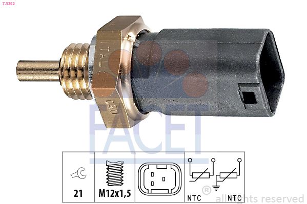 FACET 7.3252 Sensor, coolant temperature