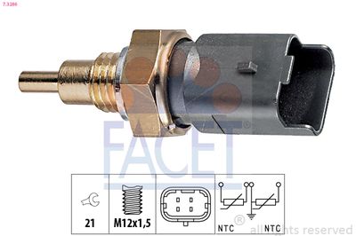 Sensor, coolant temperature FACET 7.3286