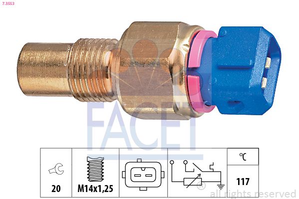 FACET 7.3553 Sensor, coolant temperature