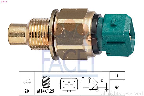 FACET 7.3554 Sensor, coolant temperature