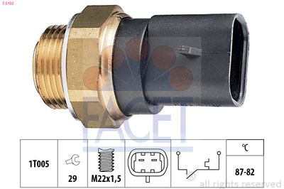 Temperature Switch, radiator fan FACET 7.5102