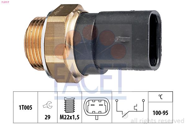 FACET 7.5117 Temperature Switch, radiator fan