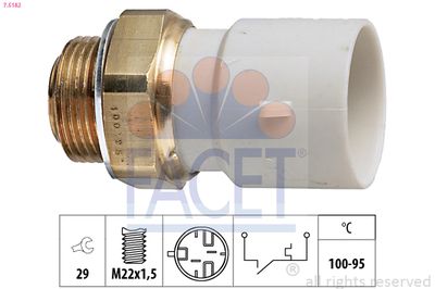 Temperature Switch, radiator fan FACET 7.5182