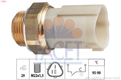 Temperature Switch, radiator fan FACET 7.5262