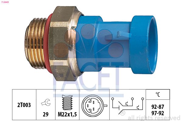 FACET 7.5643 Temperature Switch, radiator fan