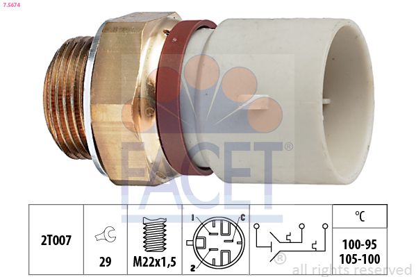 FACET 7.5674 Temperature Switch, radiator fan