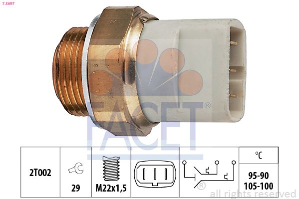 FACET 7.5697 Temperature Switch, radiator fan