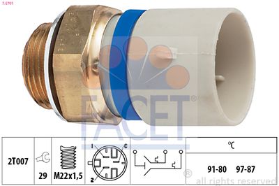Temperature Switch, radiator fan FACET 7.5701