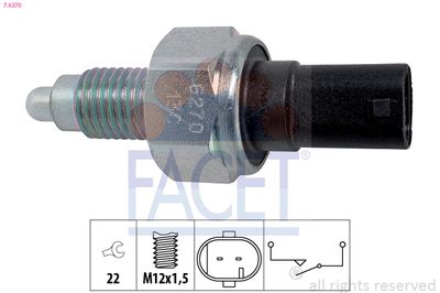 Switch, reverse light FACET 7.6270