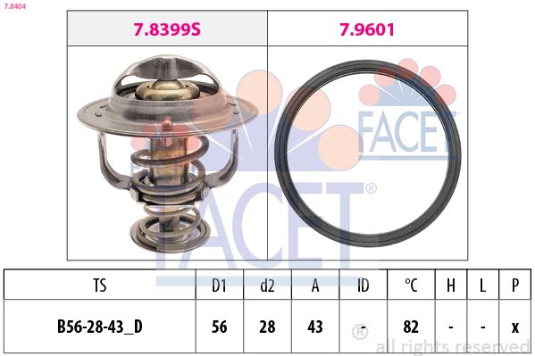 FACET 7.8404 Thermostat, coolant