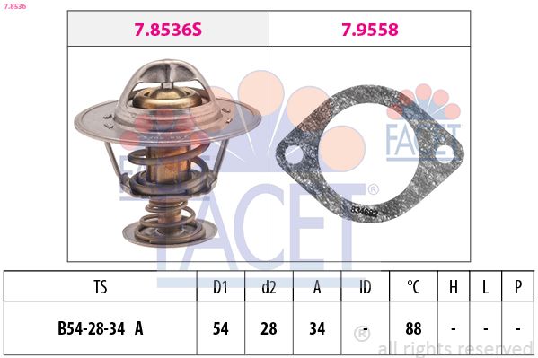 FACET 7.8536 Thermostat, coolant