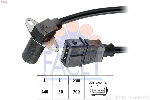 FACET 9.0032 Sensor, crankshaft pulse