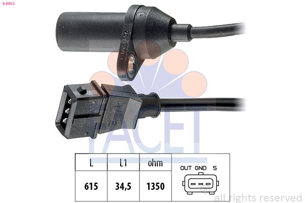 FACET 9.0053 Sensor, crankshaft pulse