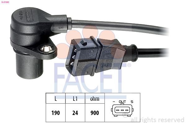 FACET 9.0180 Sensor, crankshaft pulse