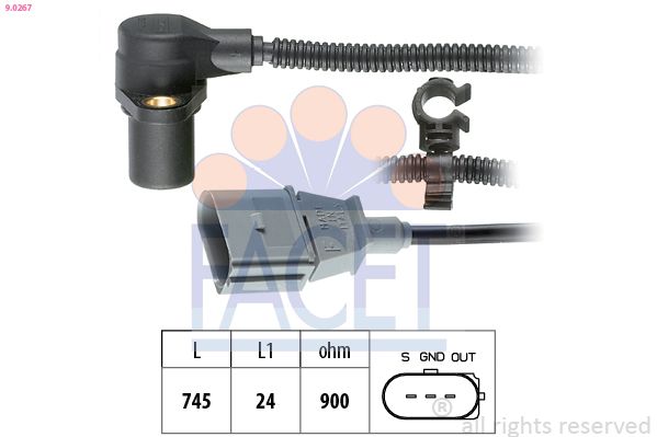 FACET 9.0267 Sensor, crankshaft pulse