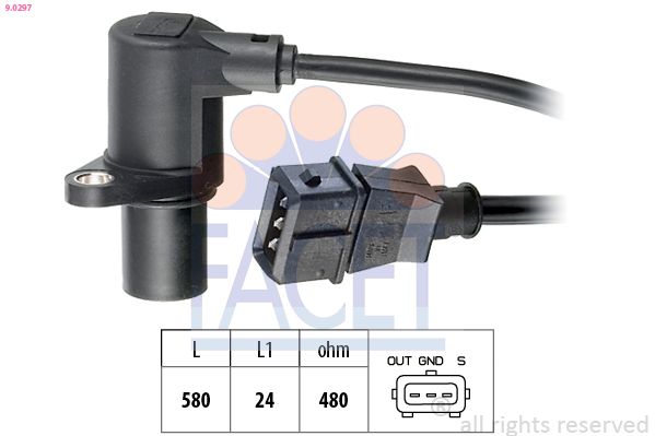 FACET 9.0297 Sensor, crankshaft pulse
