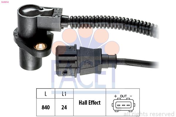 FACET 9.0314 Sensor, crankshaft pulse