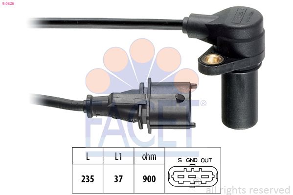 FACET 9.0326 Sensor, crankshaft pulse