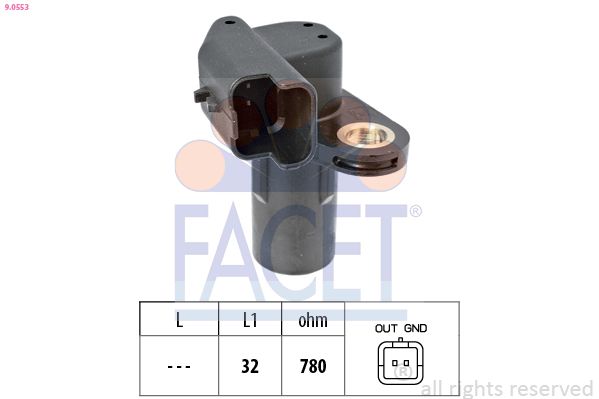 FACET 9.0553 Sensor, crankshaft pulse