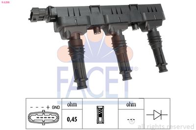 Ignition Coil FACET 9.6298