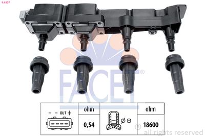 Ignition Coil FACET 9.6307