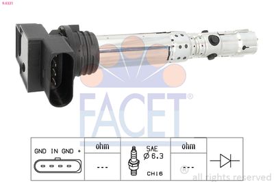 Ignition Coil FACET 9.6331