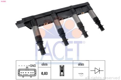 Ignition Coil FACET 9.6383