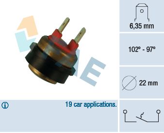 Temperature Switch, radiator fan FAE 36290