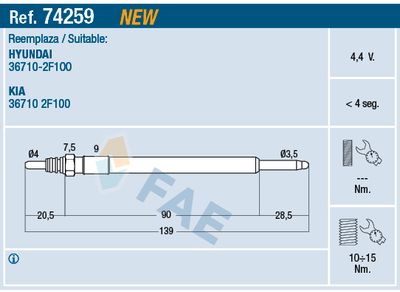 Glow Plug FAE 74259