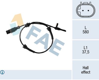 Sensor, wheel speed FAE 78307