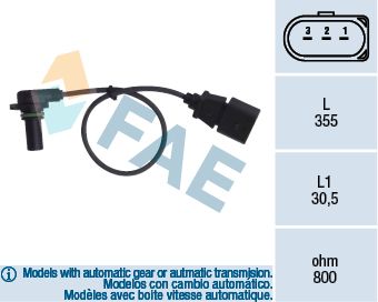 RPM Sensor, automatic transmission FAE 79062