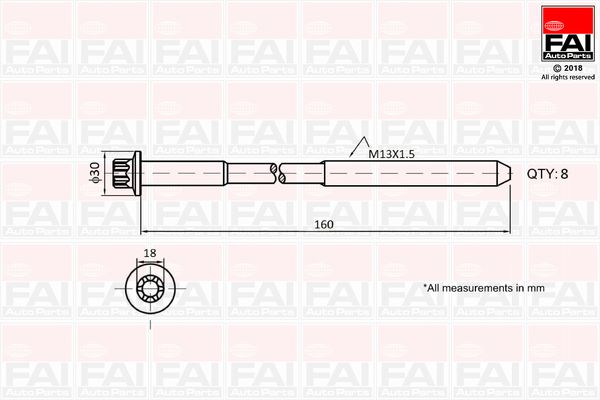 FAI AutoParts B1616 Cylinder Head Bolt Set
