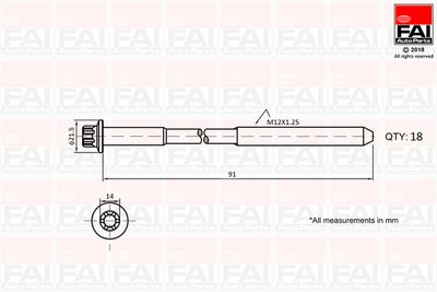 Cylinder Head Bolt Set FAI AutoParts B2101