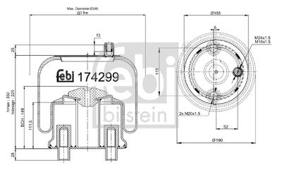 Bellow, air suspension FEBI BILSTEIN 174299