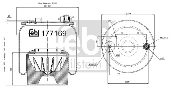 FEBI BILSTEIN 177169 Bellow, air suspension