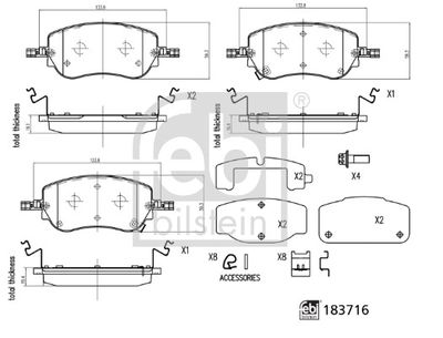 Brake Pad Set, disc brake FEBI BILSTEIN 183716