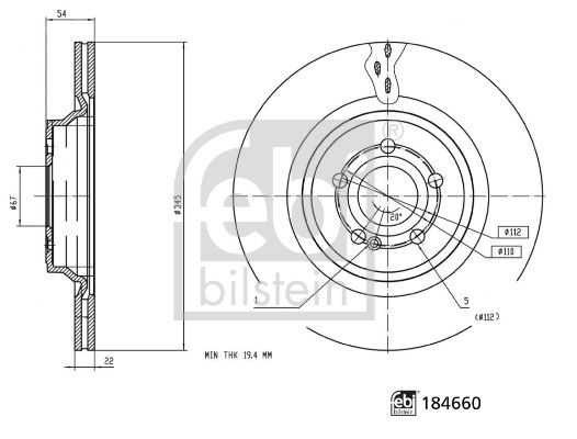 FEBI BILSTEIN 184660 Brake Disc
