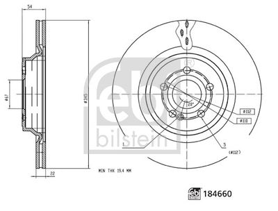 Brake Disc FEBI BILSTEIN 184660