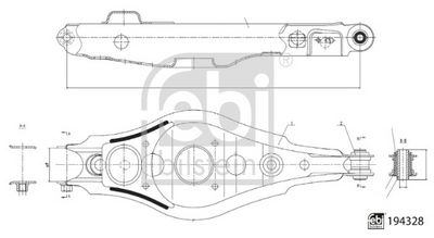 Control/Trailing Arm, wheel suspension FEBI BILSTEIN 194328