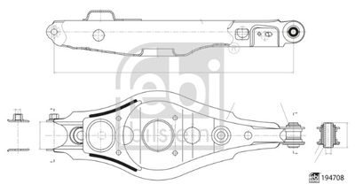 Control/Trailing Arm, wheel suspension FEBI BILSTEIN 194708