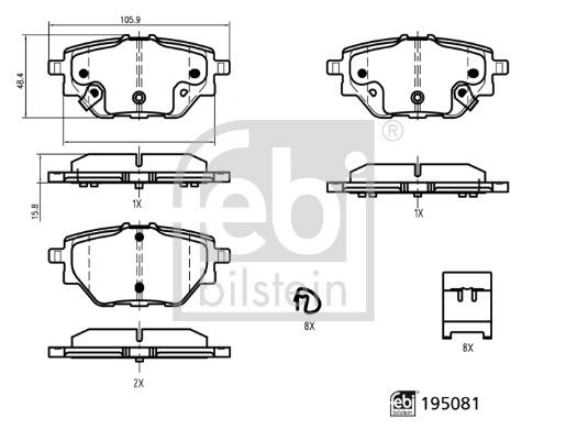 FEBI BILSTEIN 195081 Brake Pad Set, disc brake