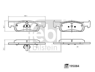 Brake Pad Set, disc brake FEBI BILSTEIN 195084