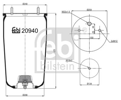 Bellow, air suspension FEBI BILSTEIN 20940