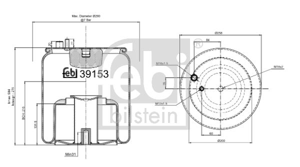 FEBI BILSTEIN 39153 Bellow, air suspension